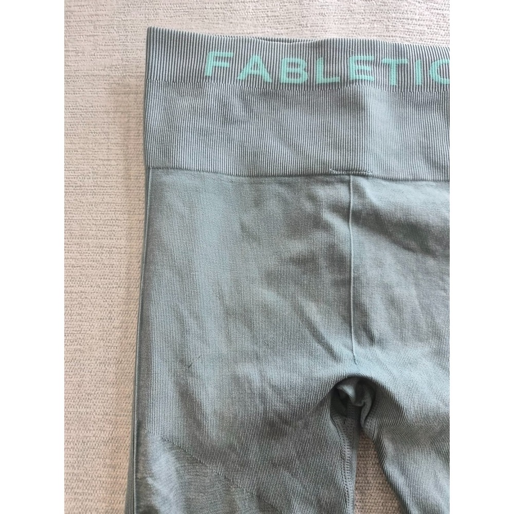 Fabletics High Waisted Seamless Leggings Womens Small Gray Ribbed Texture Detail - Picture 4 of 12